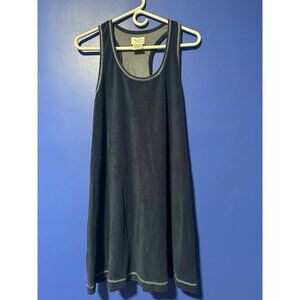 Nap Essentials Dress Women Size Medium Navy Blue Terry Cloth Racerback VTG Y2K
